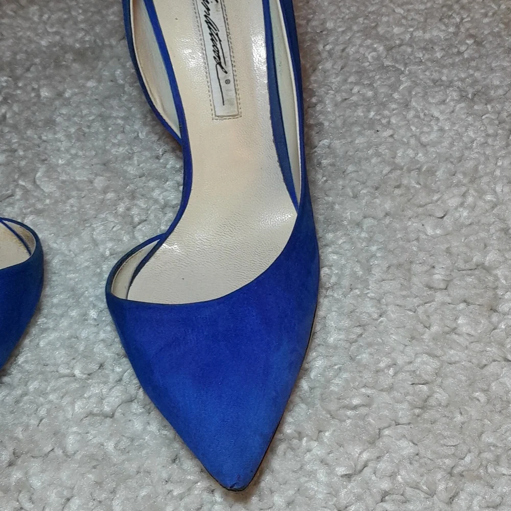 BRAIN ATWOOD BLUE Suede D Orsay Pumps Size 39.5 Euro - Picture 7 of 17